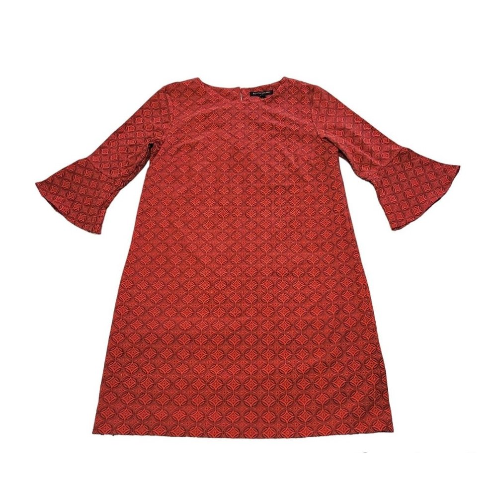 BANANA REPUBLIC Red 3/4Quarter Ruffled Sleeves Dress Size Small /NWT